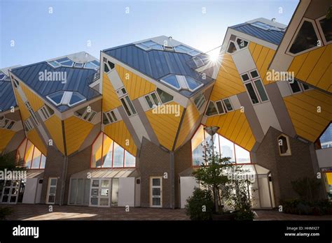 Cubic Houses, cube architecture, architect Piet Blom, Blaak, Rotterdam, Holland, Netherlands ...