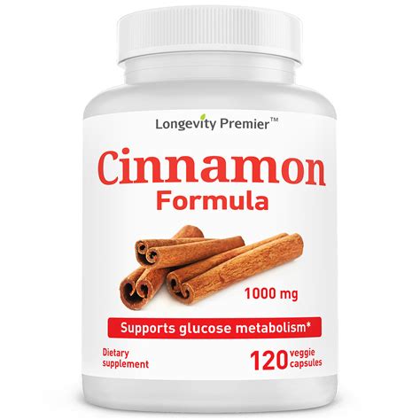 Longevity Cinnamon Formula (120 Veggie Caps): Cinnamon supplement for healthy blood sugar ...