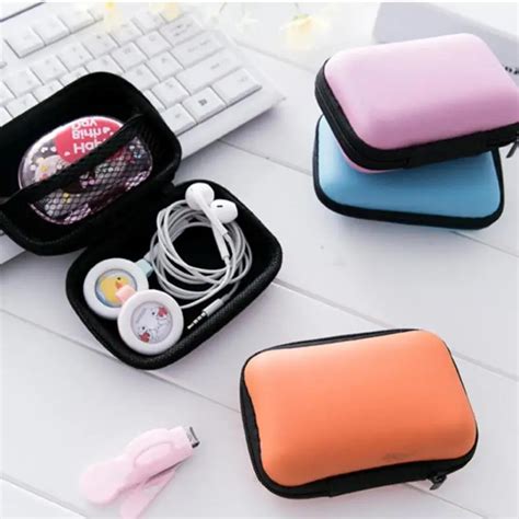 Zipper Hard Headphone Case Portable Carrying Earphone Case Storage Bag ...