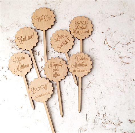 Cupcake Toppers custom engraved cupcake toppers personalized cupcake ...