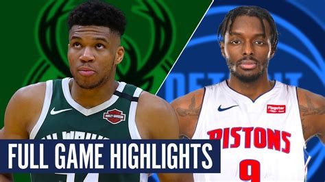 BUCKS vs PISTONS | NBA HIGHLIGHTS 2021 SEASON - YouTube