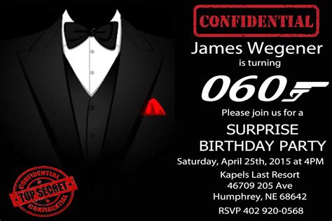 James Bond Birthday Invitation | Etsy