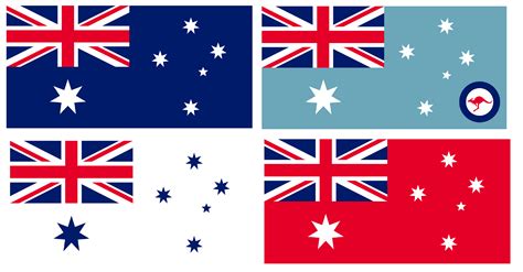 Australian National flag, RAAF Ensign, White Ensign (Royal Australian ...