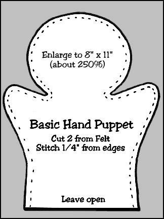 Puppet Workshop--Hand Puppet Body Pattern | Marionnettes à doigts, Marionnettes à doigt de ...