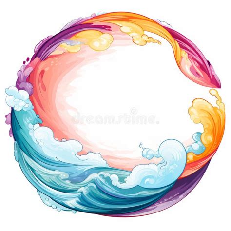 An Illustration of a Colorful Wave in a Circle Stock Illustration - Illustration of space ...