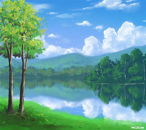 Photoshop Round Brush Landscape Painting by mclelun on DeviantArt