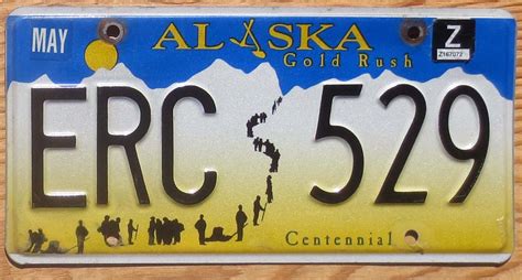 Alaska Gold Rush Centennial gvg Z sticker - Automobile License Plate ...