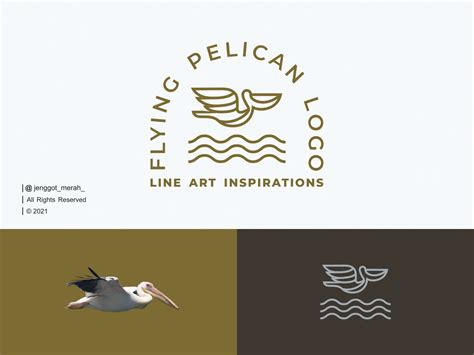 Flying Pelican Lineart Logo Design! by Jenggot Merah on Dribbble