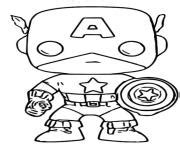 Funko Pop Marvel Captain America Coloring page Printable