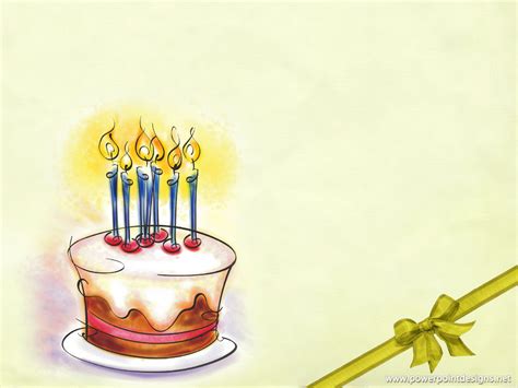 Happy Birthday Backgrounds, Cake, Candles PPT Templates - SlideBackground