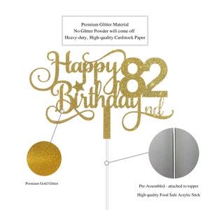 ALPHA K GG 82nd Birthday Cake Topper Happy 82nd Birthday Cake - Etsy