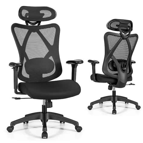 Costway Ergonomic High Back Mesh Office Chair w/Adjustable Lumbar Support CB10210DK - The Home Depot