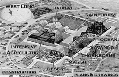 6. Plan of Biosphere 2, showing the human habitat and intensive ...