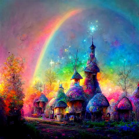 Rainbow village by PopTheAi on DeviantArt