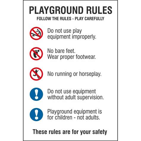 Playground Safety Rules Safety Multi Notice Signs | Child Safety Signs