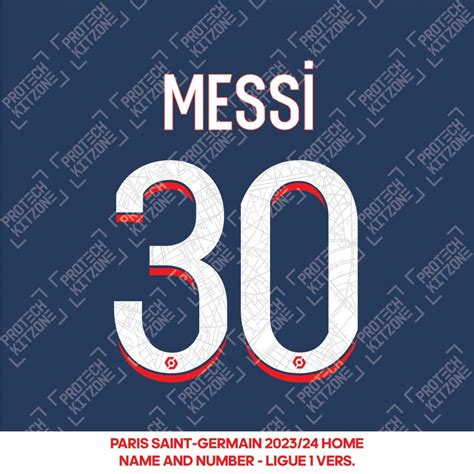 Messi 30 (Official PSG 2023/24 Home Ligue 1 Name and Numbering)