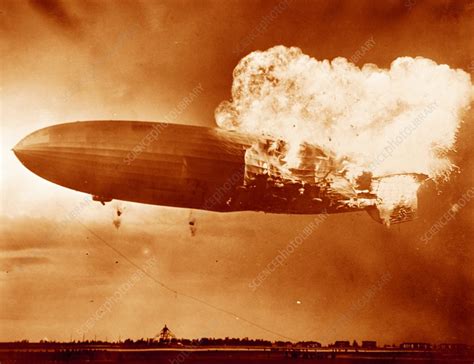 Hindenburg disaster, NAS Lakehurst, USA - Stock Image - C027/5856 - Science Photo Library