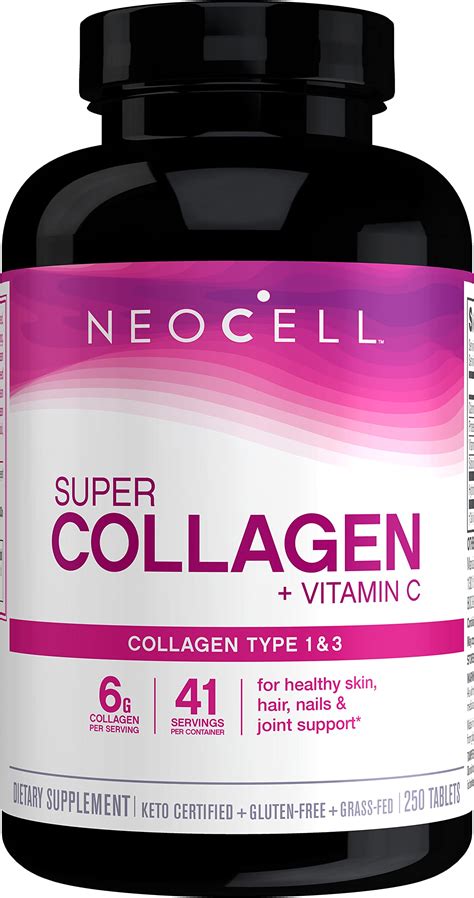 Buy NeoCell Super Collagen with C, 250 Collagen Pills, #1 Collagen Brand, Non-GMO, Grass Fed ...