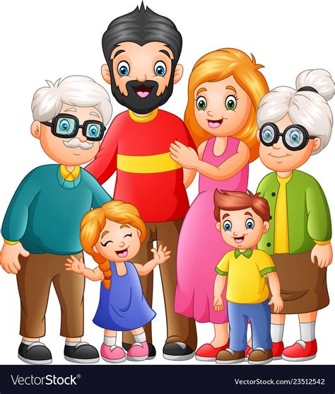 Happy family cartoon Royalty Free Vector Image