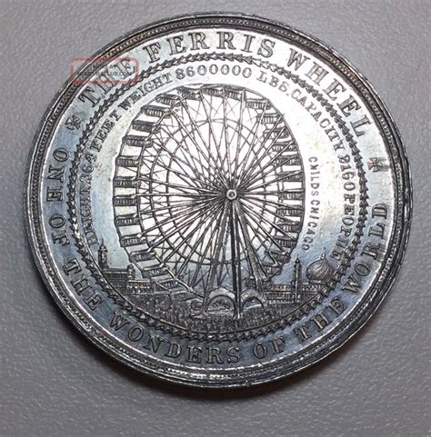 1893 Columbian Exposition Chicago Ferris Wheel Hk 171 Aluminum Unc Grade