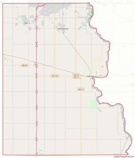 Map of Lincoln County, South Dakota