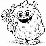 Coloring Monster Faces Cartoon Funny Face Pages sketch template