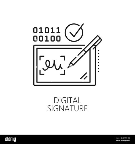 Digital signature biometric identification, recognition and verification icon. Digital signature ...