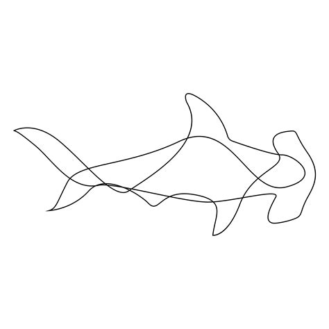 one line hammerhead shark by addillum | Line tattoos, Hammerhead tattoo, Shark tattoos