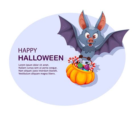 Happy Halloween. Funny Bat Cartoon Character Stock Vector ...