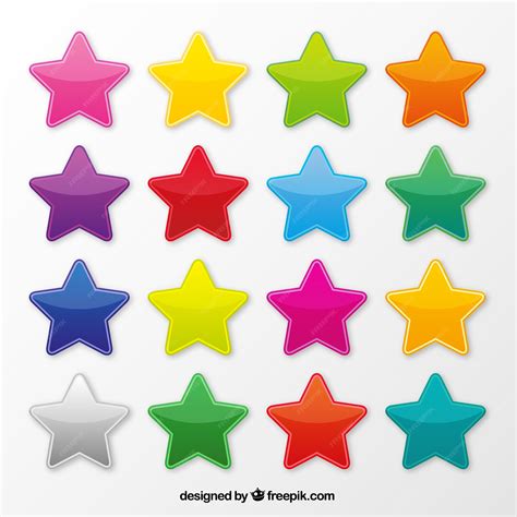 Iconos de estrellas de colores | Vector Premium