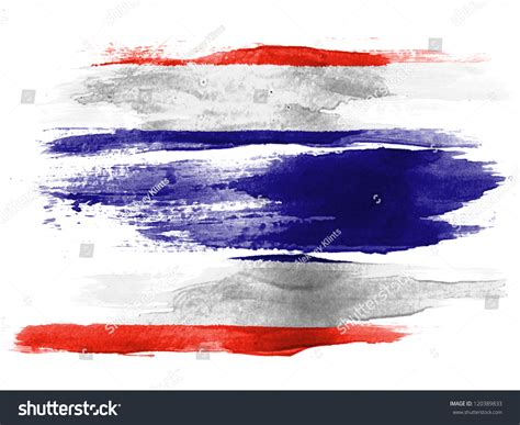 Thai Flag Painted On White Paper Stock Photo 120389833 | Shutterstock