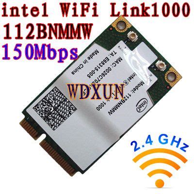 Intel Centrino Wireless-N 1000 1x2 IEEE 802.11b/g/n 300Mbps Wi-Fi Wireless Adapter 112BNHMW ...