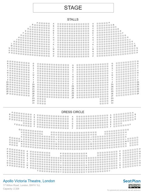 Apollo Victoria Theatre Seating Map | Elcho Table