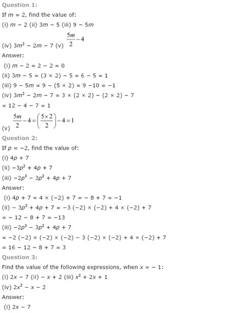 NCERT Solutions for Class 7 Maths Chapter 12 Algebraic Expressions Ex ...