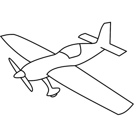 Basic Airplane with Propeller - Coloring Page (Transportation) | Airplane coloring pages ...