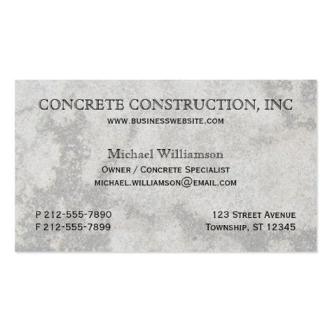 Concrete Business Card Templates | BizCardStudio