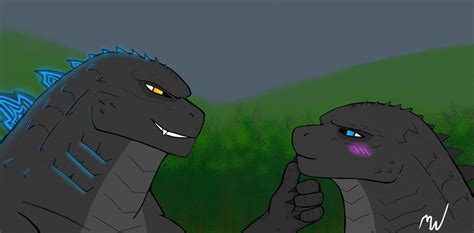 Godzilla fan art (meets his goddess?) | Godzilla comics, Godzilla, All godzilla monsters