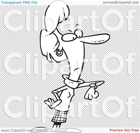 Royalty-Free (RF) Clip Art Illustration of a Cartoon Black And White Outline Design Of An ...