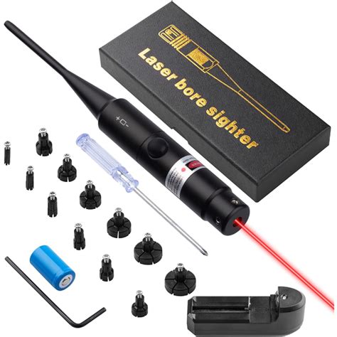 Ebeet Laser Bore Sight Kit Multiple Caliber .17 .22 to 12GA Caliber Rifle Laser Boresighter ...