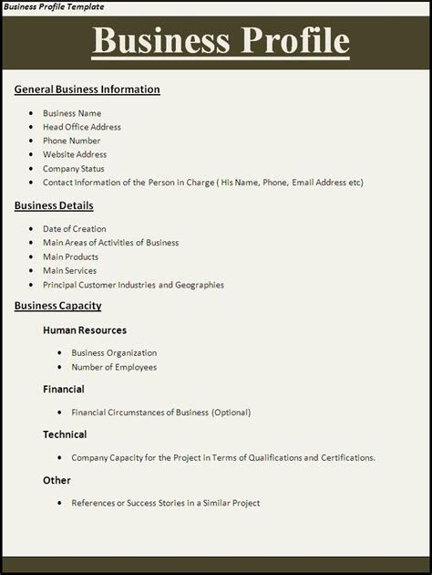 Business Profile Template | Professional Word Templates