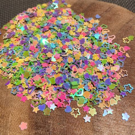 Glitter Confetti 100g 3.5oz designs: Hearts Stars - Etsy