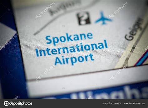 Spokane International Airport Washington Usa Map Stock Photo by ...