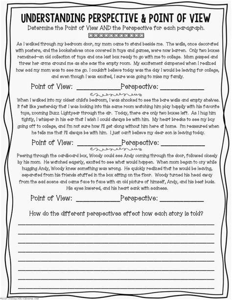 4Th Grade Point Of View Worksheets - Printable Word Searches