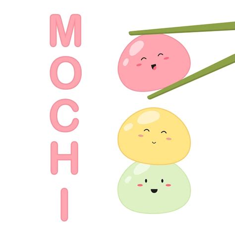 Premium Vector | Mochi character design mochi logo japanese sweets vector graphics