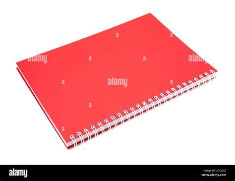 Red spiral notebook isolated on white background Stock Photo - Alamy