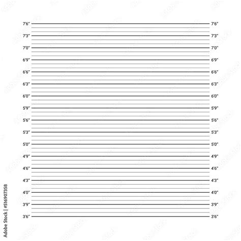 Mugshot board. Police mug shot background. Criminal wanted picture with lines in inches ...