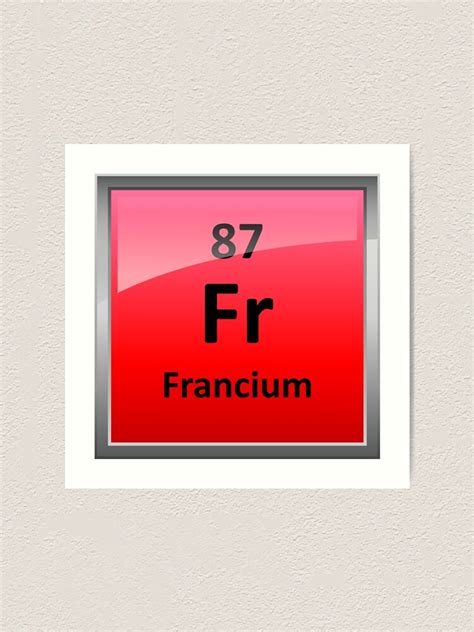 "Francium Periodic Table Element Symbol" Art Print for Sale by sciencenotes | Redbubble