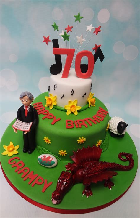 Lots of elements to this Welsh themed 70th Birthday cake, love it! | Themed cakes, 70th birthday ...