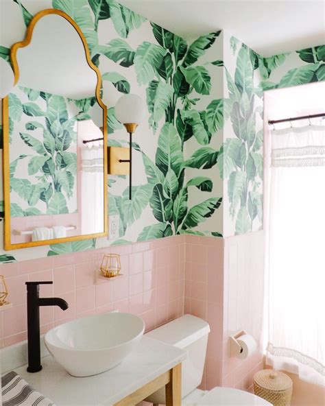 Pink Tile Bathroom | Tropical bathroom decor, Small apartment bathroom ...