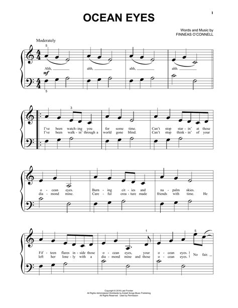 Billie Eilish - ocean eyes sheet music